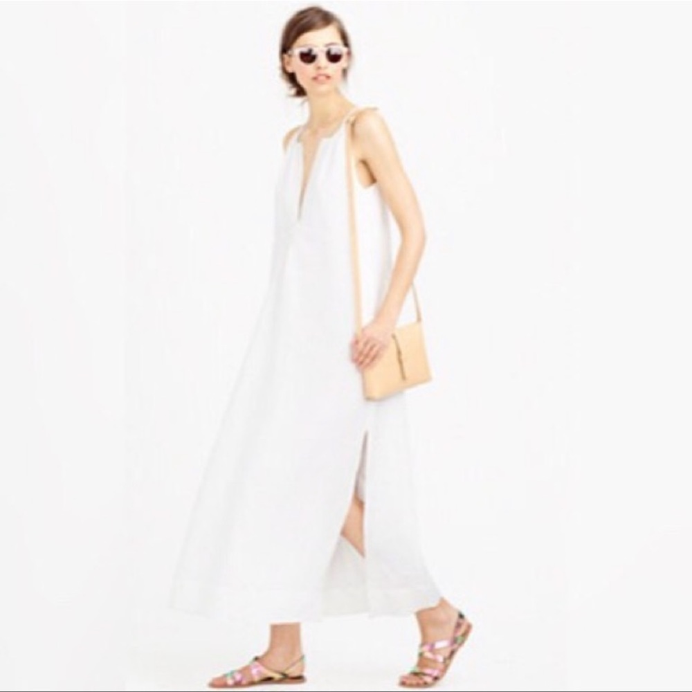 J Crew White Linen Dress